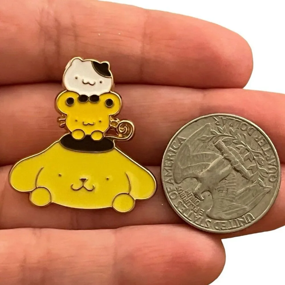 Yellow Bears Tower Chibi Kawaii Enamel Pin